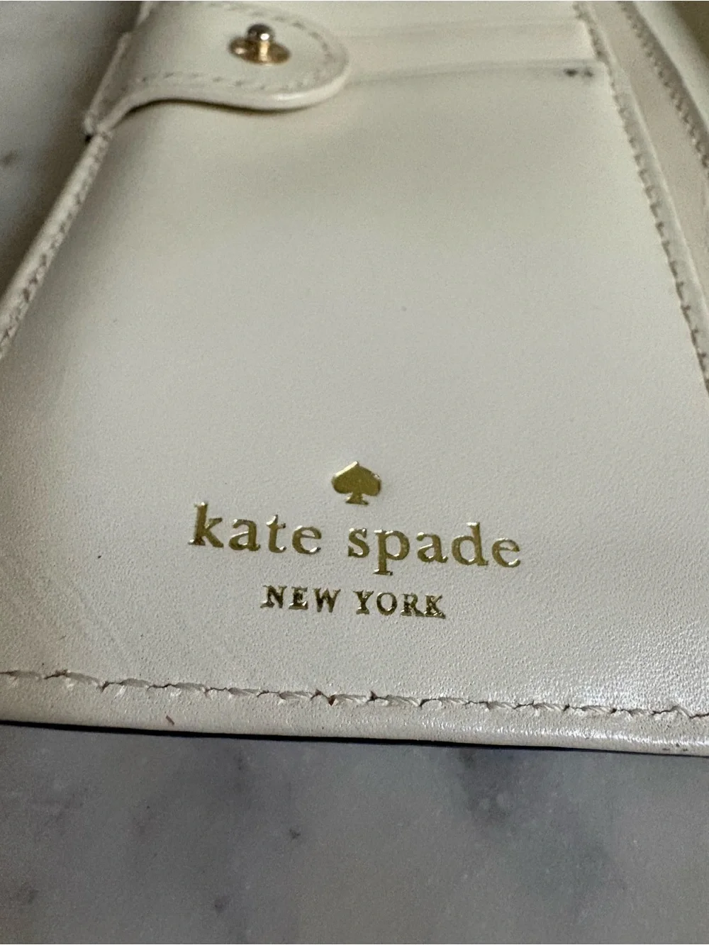 Kate Spade Leather Bifold Wallet Black & Ivory Luxury Designer Classic Preppy NY